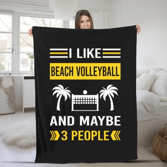 3 People Beach Volleyball Fleece Blankets