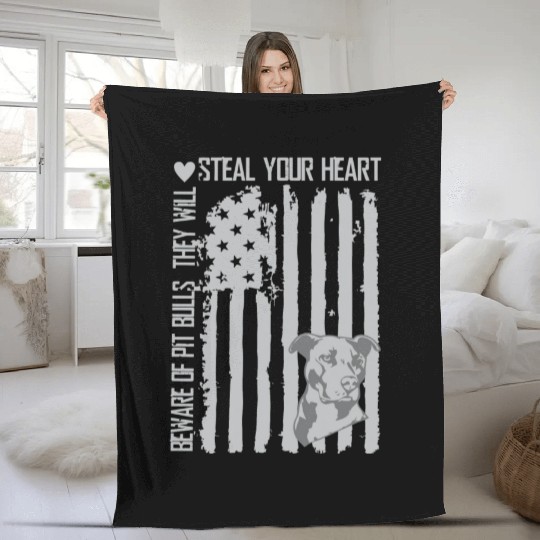 Pit Bull Gift For Dog Lover Fleece Blankets