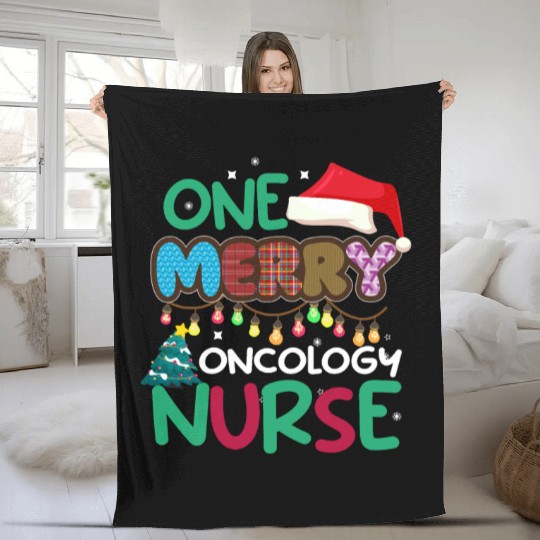 One merry Oncology Nurse Christmas Fleece Blankets