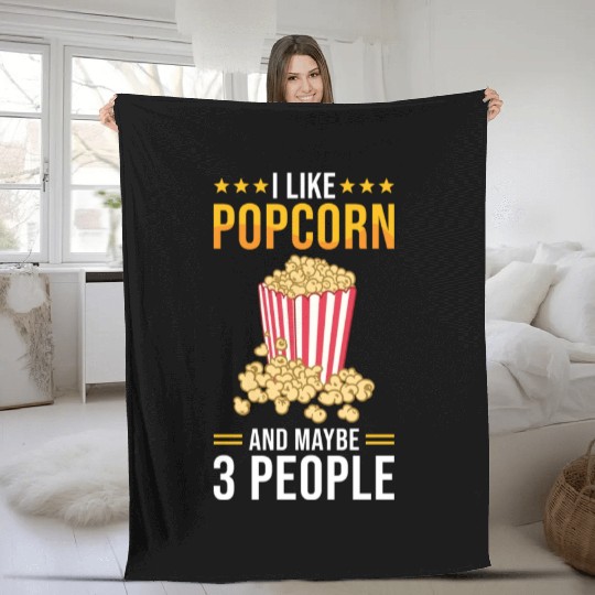 Popcorn Lover Gift Funny Popcorn Fleece Blankets