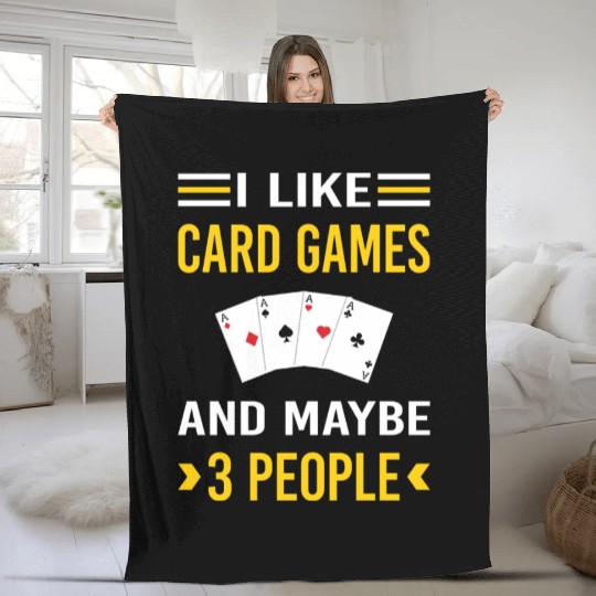 3 People Card Game Games Cards Fleece Blankets