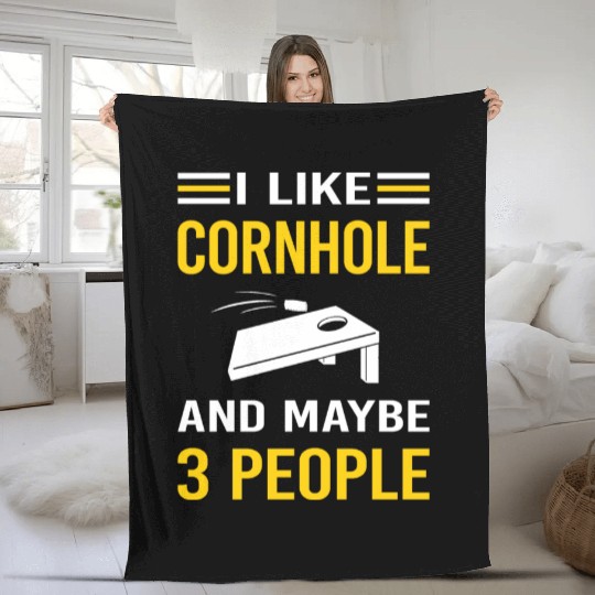 3 People Cornhole Fleece Blankets