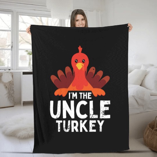 I'm the Uncle Turkey Fleece Blankets