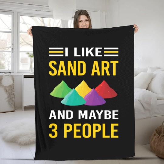 3 People Sand Art Fleece Blankets