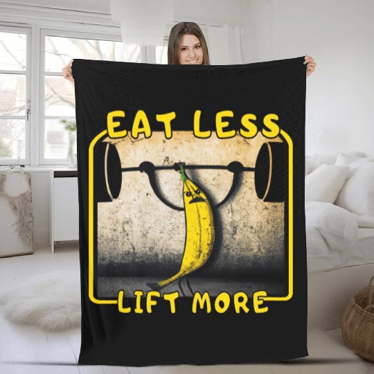 Banana Weightlifting Fleece Blankets