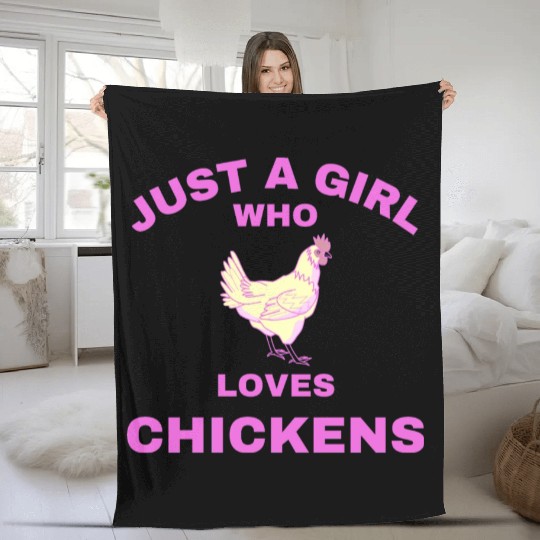 just a girl who loves chickens Fleece Blankets