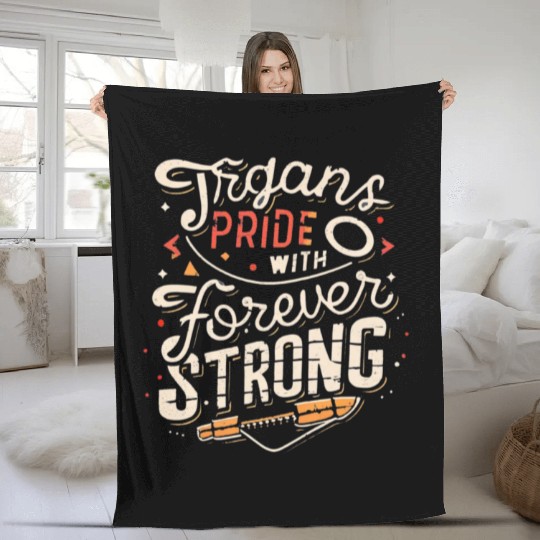 Trojans Pride With Forever Strong Fleece Blankets