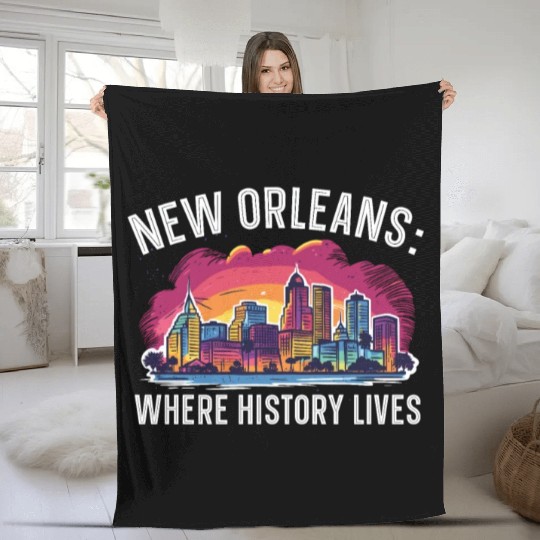 New Orleans Louisiana USA America United States Fleece Blankets