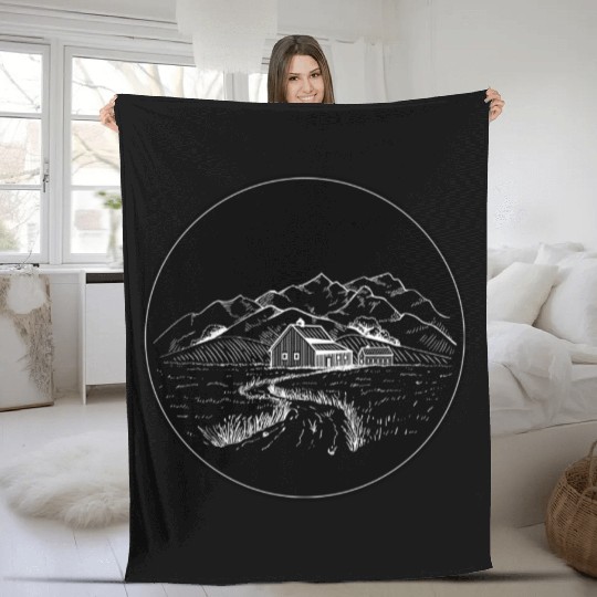 Farm night Fleece Blankets