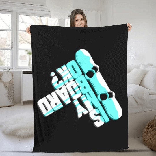 Funny Snowboarding Gift for Winter Holidays Fleece Blankets
