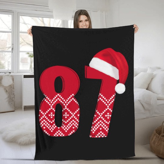 Age 87 - Congrats Christmas Number Eighty Seven Fleece Blankets