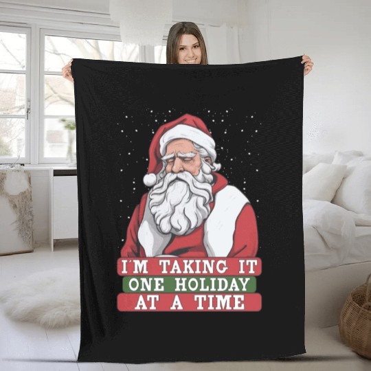 Mental Health Christmas Anti Christmas Holiday Fleece Blankets