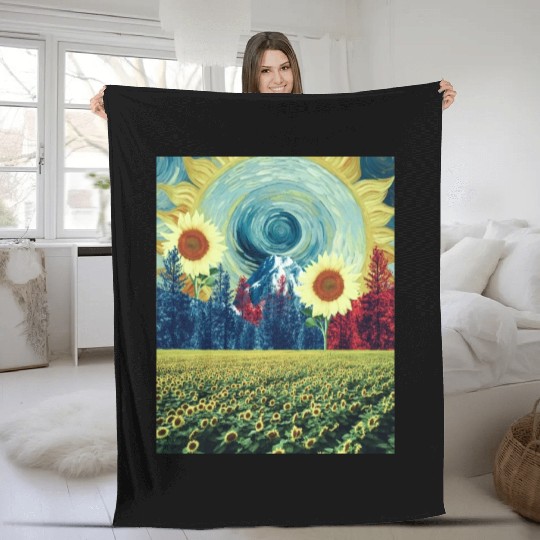 The Sunflower Field Fleece Blankets