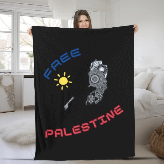 FREE PALESTINE, FREE GAZA PALESTINE. Fleece Blankets