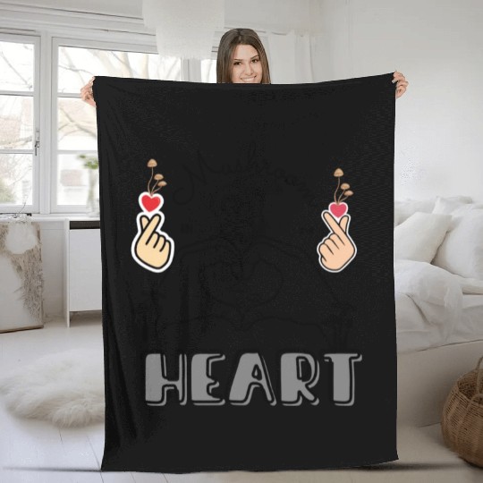 Mushroom in my Heart Fleece Blankets
