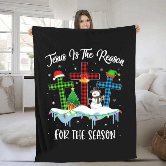 Jesus Is The Reason For The Season Christian Fleece Blankets