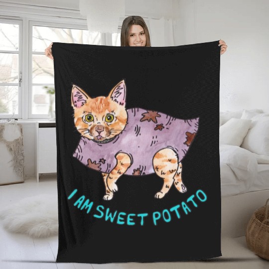 I am Sweet Potato Fleece Blankets