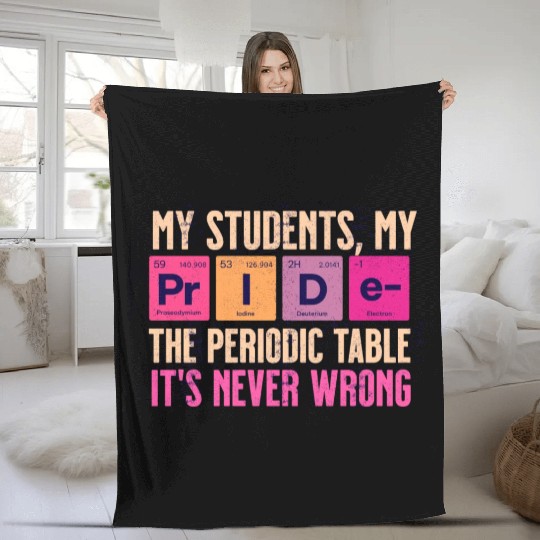 Teacher Motivation Periodic Table Fleece Blankets