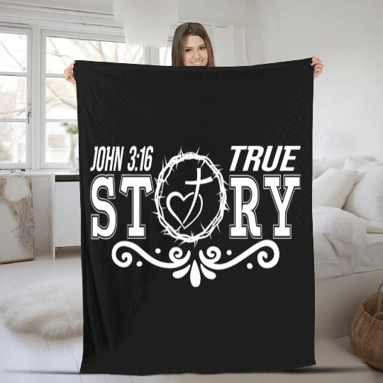 True Story John 3:16 Love Jesus Christian Fleece Blankets