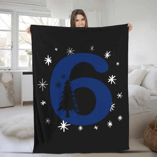 Number 6 - Winter Xmas Age Six Fleece Blankets