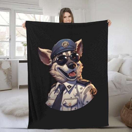 Police hyena Fleece Blankets