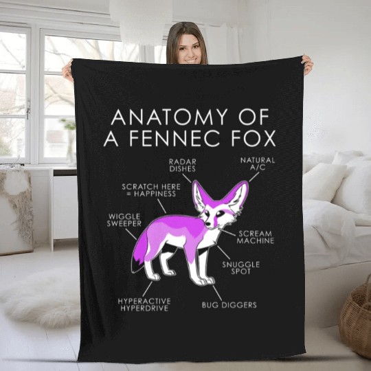 anatomy of zennex fox Fleece Blankets