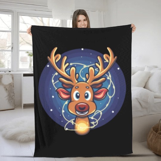 Christmas Deer - Spread Holiday Cheer! Fleece Blankets