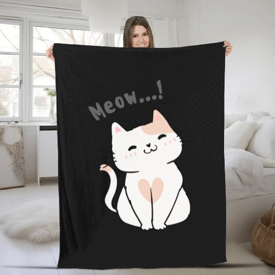 Meow....))) Fleece Blankets