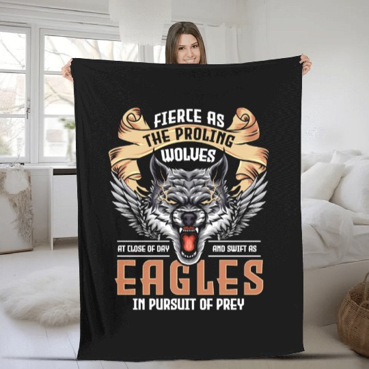 Wolf Dog Predator Fleece Blankets