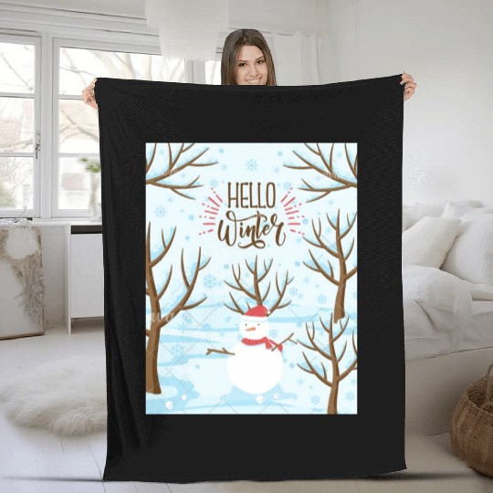 Hello Winter Wonderland Fleece Blankets