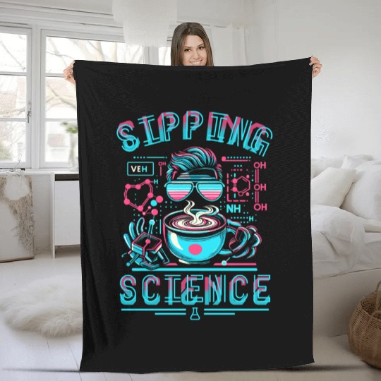 Sipping Science Chemistry Coffee Fleece Blankets