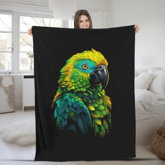Macaw Parrot for a Bird Lover Animal Lover Fleece Blankets
