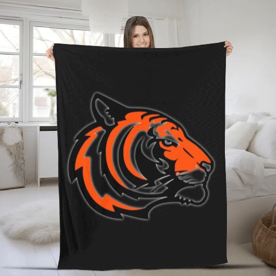 Colorful Tiger Head Fleece Blankets