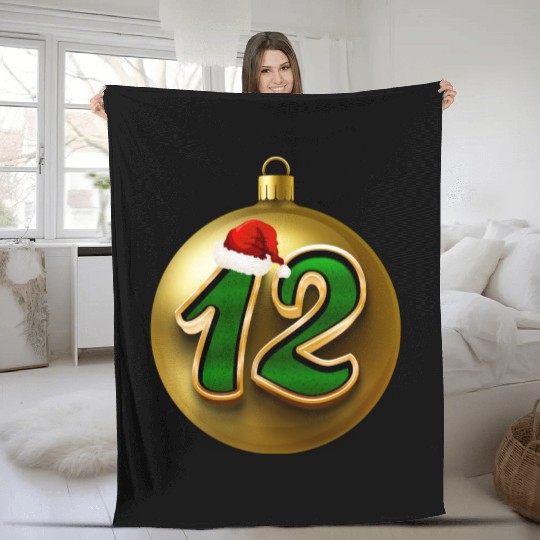 12 Dozen Christmas Balls Decorations - NR Twelve Fleece Blankets