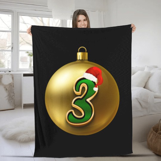 3rd Xmas Party - Age Number Three Years Fleece Blankets