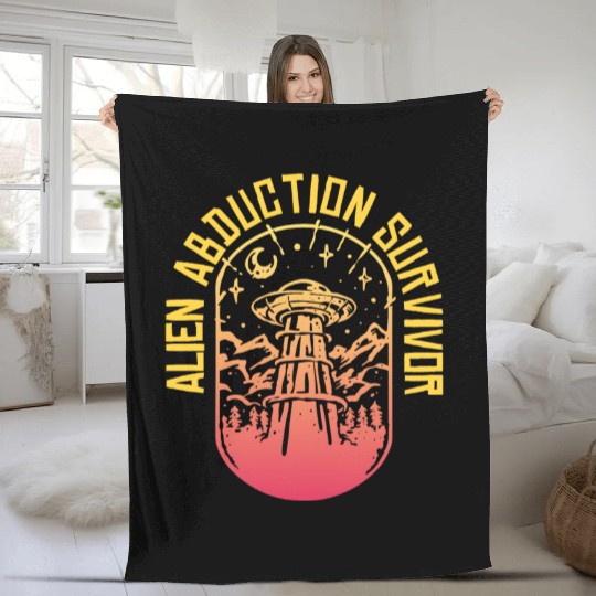 Alien, Aliens, UFO, UAP, Space Unknown Flight Fleece Blankets