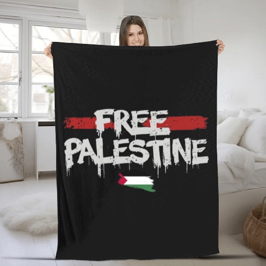 graffiti free palestine Fleece Blankets