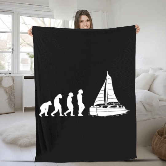 Catamaran-Sailing Yachting-Sailor Evolution Fleece Blankets
