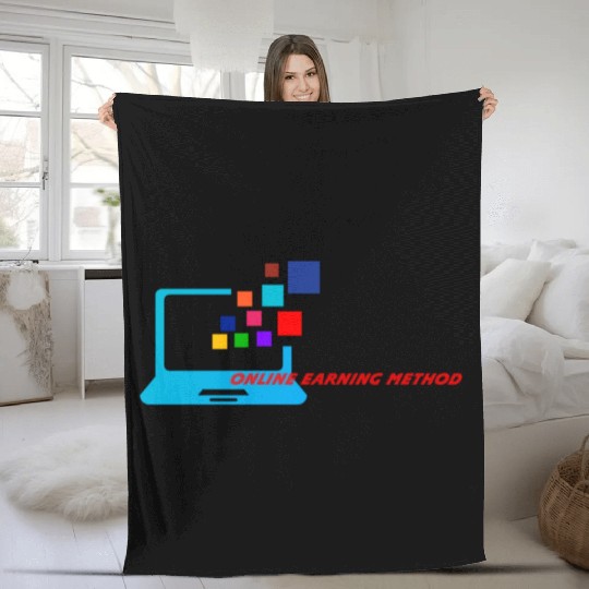 online computer earning logo Fleece Blankets