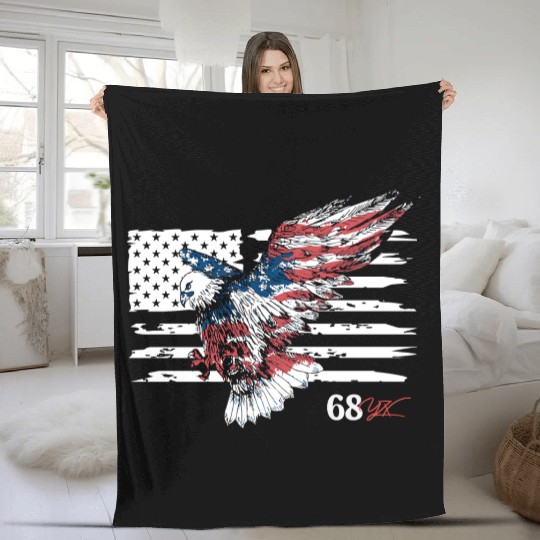 American eagle flag Fleece Blankets
