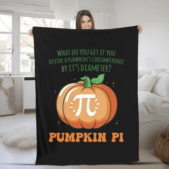 Pumpkin Pie Pi Math Teacher Haloween Thanksgiving Fleece Blankets