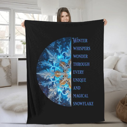 winter whispers wonder snowflake 1 Fleece Blankets