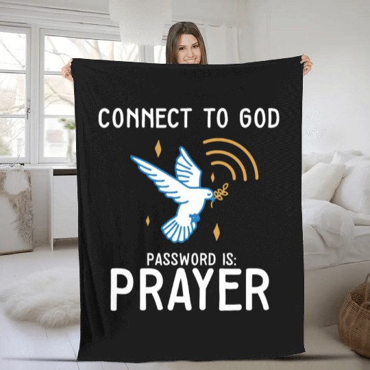 Connect to God Team Jesus Believer Scripture Fleece Blankets