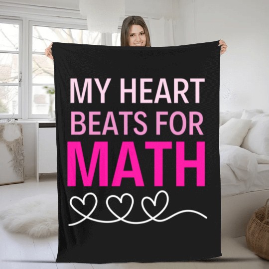 My Heart Beats For Math Valentine s Day For Math Fleece Blankets