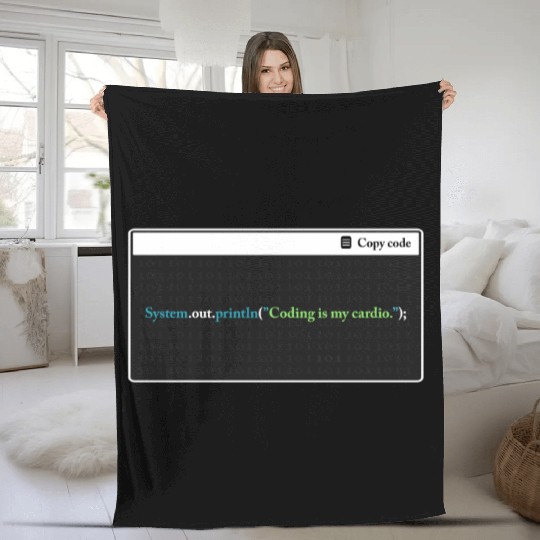 Coding Is My Cardio Funny Programming Computer Cod Fleece Blankets