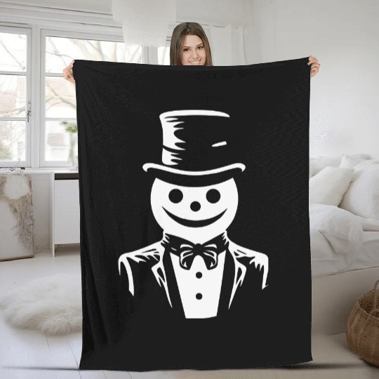 Snowman Dapper Bowtie Fleece Blankets