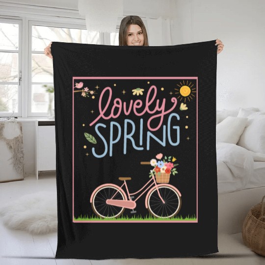 It's Spring, Spring, Easter, Flower, Hello Spring Fleece Blankets