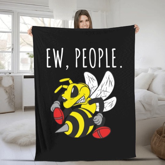 Ew People Angry Bee Fleece Blankets