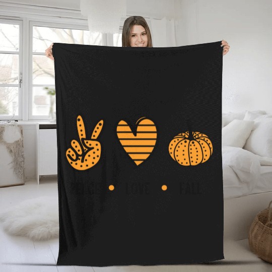 peace love fall Fleece Blankets
