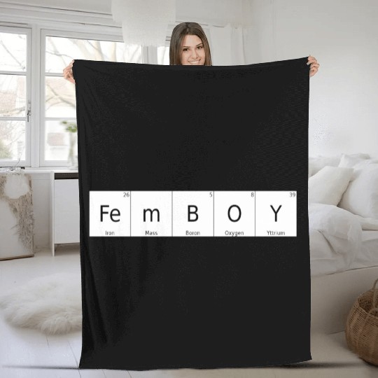 Periodic Table Chemical Element Femboy Bigender Si Fleece Blankets